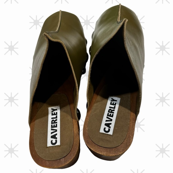 Cavarley Clogs Mules in Olive Green - Picture 3 of 7